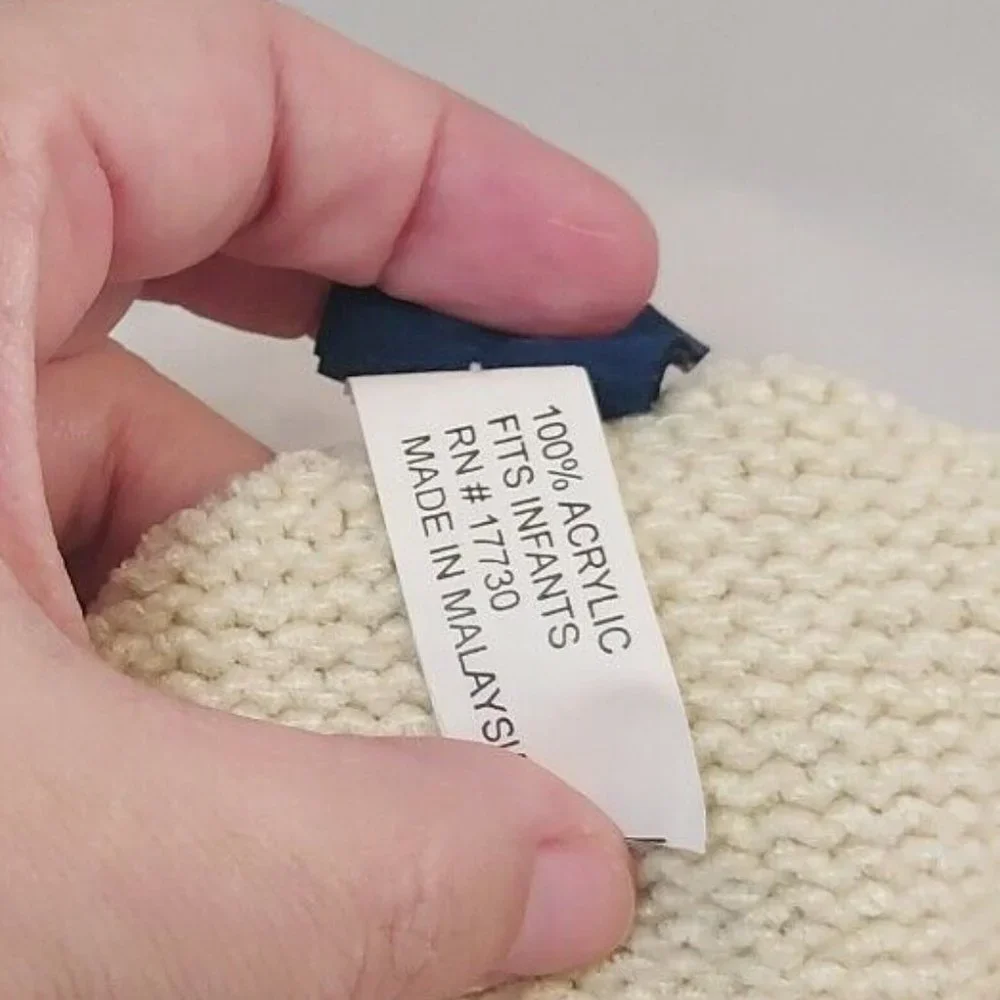 Vintage Honors baby Infant Cap, Hand Knitted White Cream Color or off white